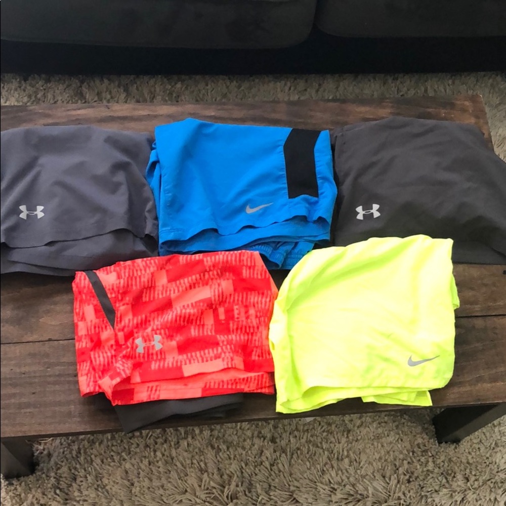 Nike and Under Armour running shorts bundle